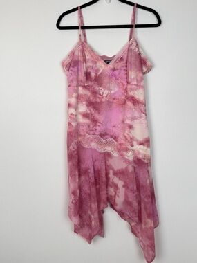 Wild Fable Pink Tie-Dye Handkerchief Hem dress